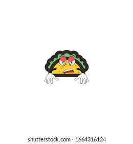 taco cartoon characters design with expression. you can use for stickers, pins, mascot or patches