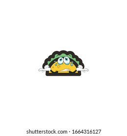 taco cartoon characters design with expression. you can use for stickers, pins, mascot or patches
