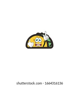taco cartoon characters design with expression. you can use for stickers, pins, mascot or patches
