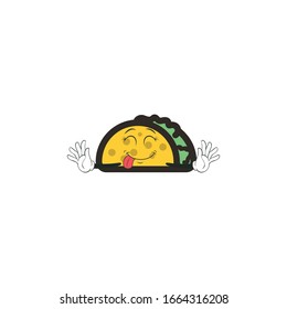 taco cartoon characters design with expression. you can use for stickers, pins, mascot or patches