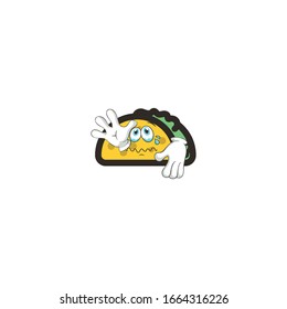 taco cartoon characters design with expression. you can use for stickers, pins, mascot or patches