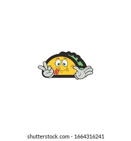 taco cartoon characters design with expression. you can use for stickers, pins, mascot or patches