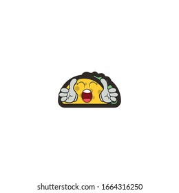 taco cartoon characters design with expression. you can use for stickers, pins, mascot or patches