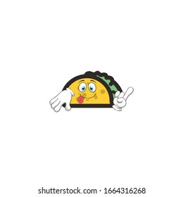taco cartoon characters design with expression. you can use for stickers, pins, mascot or patches
