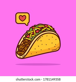 Taco cartoon doodle vector illustration