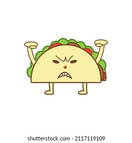 taco cartoon illustration with various expressions