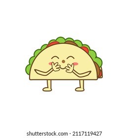 taco cartoon illustration with various expressions
