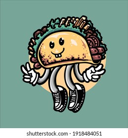 taco cartoon illustration vector design