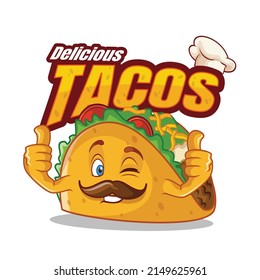 Taco cartoon mascot food illustration