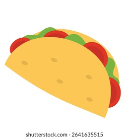 Taco cartoon vector icon flat illustration, taco clip art, tacos clip art, clip art tacos, taco vector art