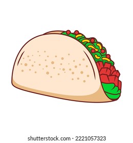 Taco cartoon vector. Taco illustration isolated.