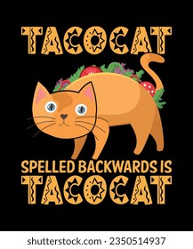 Taco Katze rückwärts geschrieben ist takocat T-Shirt Design