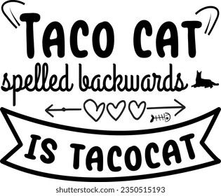 Taco Katze rückwärts geschrieben ist takocat T-Shirt Design