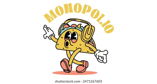 taco character vector logo food