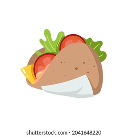 Taco mit Käse - Vector Fast Food Illustration