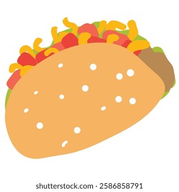 Taco clip art,  clip art taco, tacos clip art, flat vector illustration design