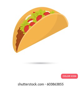 Taco color flat icon for web and mobile design