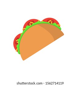 Taco color icon. Simple line, outline vector of fast foot icons for ui and ux, website or mobile application