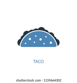 taco concept 2 colored icon. Simple blue element illustration. taco concept symbol design from Food set. Can be used for web and mobile UI/UX
