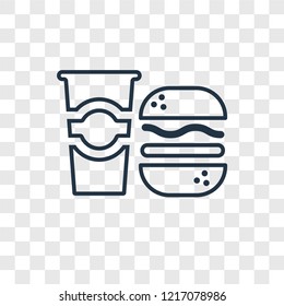 Taco concept vector linear icon isolated on transparent background, Taco concept transparency concept in outline style