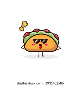 Taco cool cute character illustration simple