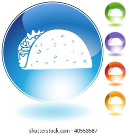 taco crystal icon isolated on a white background.