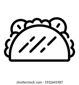 Taco cuisine icon. Outline taco cuisine vector icon for web design isolated on white background