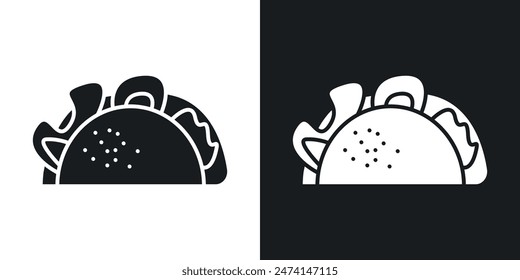 Taco Cuisine Icon Set. Vector of a Flavorful Mexican Taco.