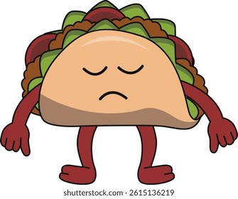 Taco. Cute cartoon fast food vector character set isolated on white