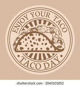 taco day badge representation over white