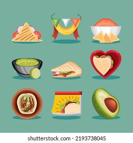 taco day food mexican icons