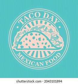 taco day label design over white