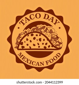 taco day label representation over white