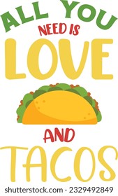 Taco Day Typography Design. Printing For T shirt, Banner, Poster etc.