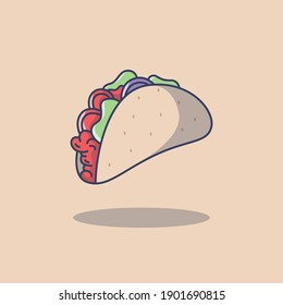 Taco delicious vector food illustration