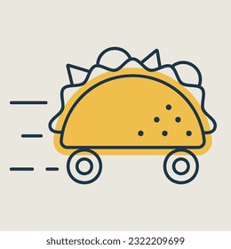 Icono aislado del vector de entrega del taco. Signo de comida rápida. Símbolo gráfico para cocinar diseño de sitio web y aplicaciones, logotipo, aplicación, interfaz de usuario