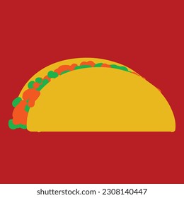 Taco dish vector flat illustration