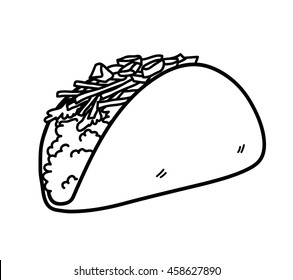 Taco Doodle. A hand drawn vector doodle illustration of a taco.