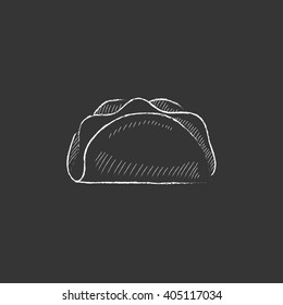 Taco. Drawn in chalk icon.