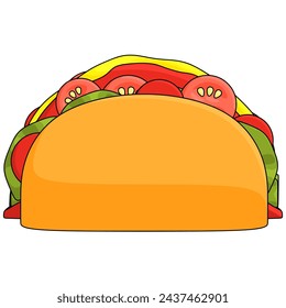 Taco element. Vector illustration with food theme. Editable vector element.