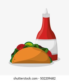 Taco of fast food concept 