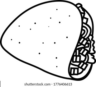 Taco Fast Food Element Outline Vector