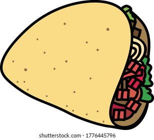 Taco Fast Food Element Vector