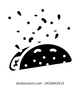 taco fast food glyph icon vector. taco fast food sign. isolated symbol illustration