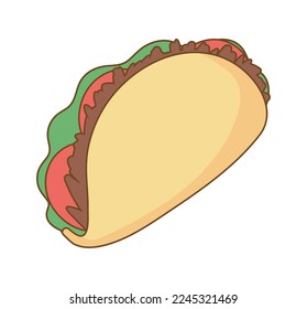 taco fast food icon isolated