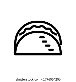 Taco (Fast Food) icon outline vector. isolated on white background