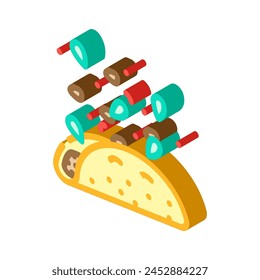 taco fast food isometric icon vector. taco fast food sign. isolated symbol illustration