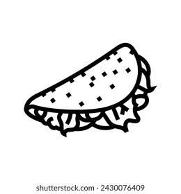taco fast food line icon vector. taco fast food sign. isolated contour symbol black illustration