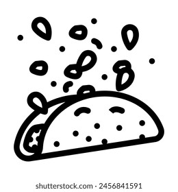 Vector de la línea de comida rápida de taco. símbolo de comida rápida de taco.