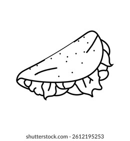 taco fast food line icon vector. taco fast food sign. isolated contour symbol black illustration